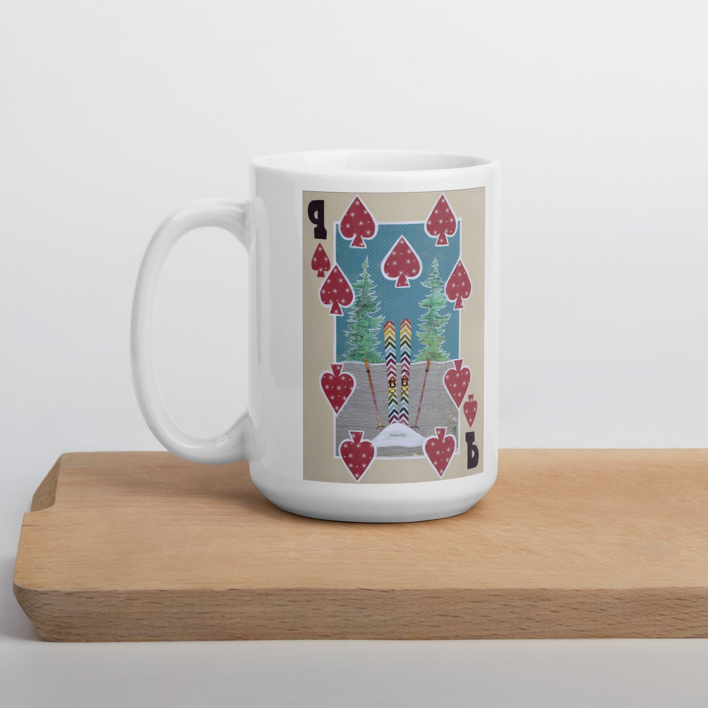 Nine of Spades by Suzanne Villella | White glossy mug