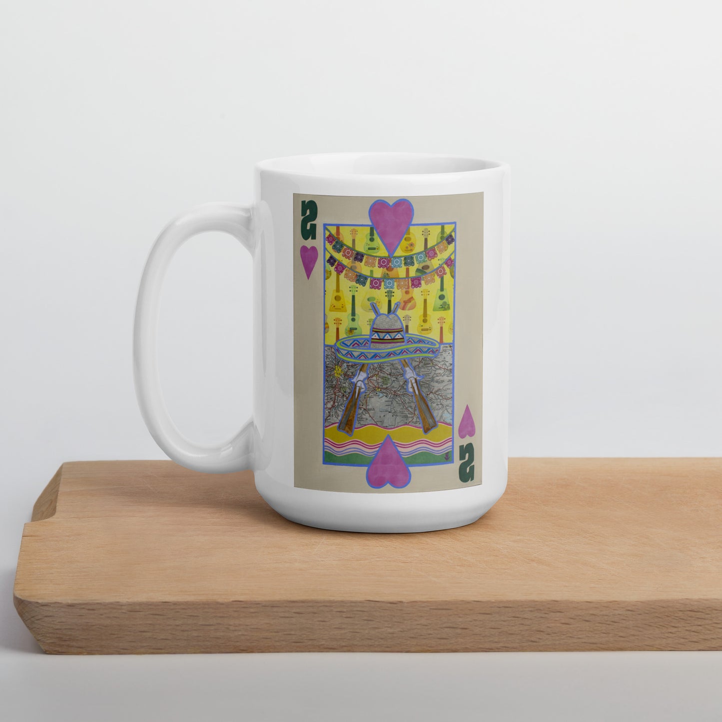 Two of Hearts by Suzanne Villella | White glossy mug