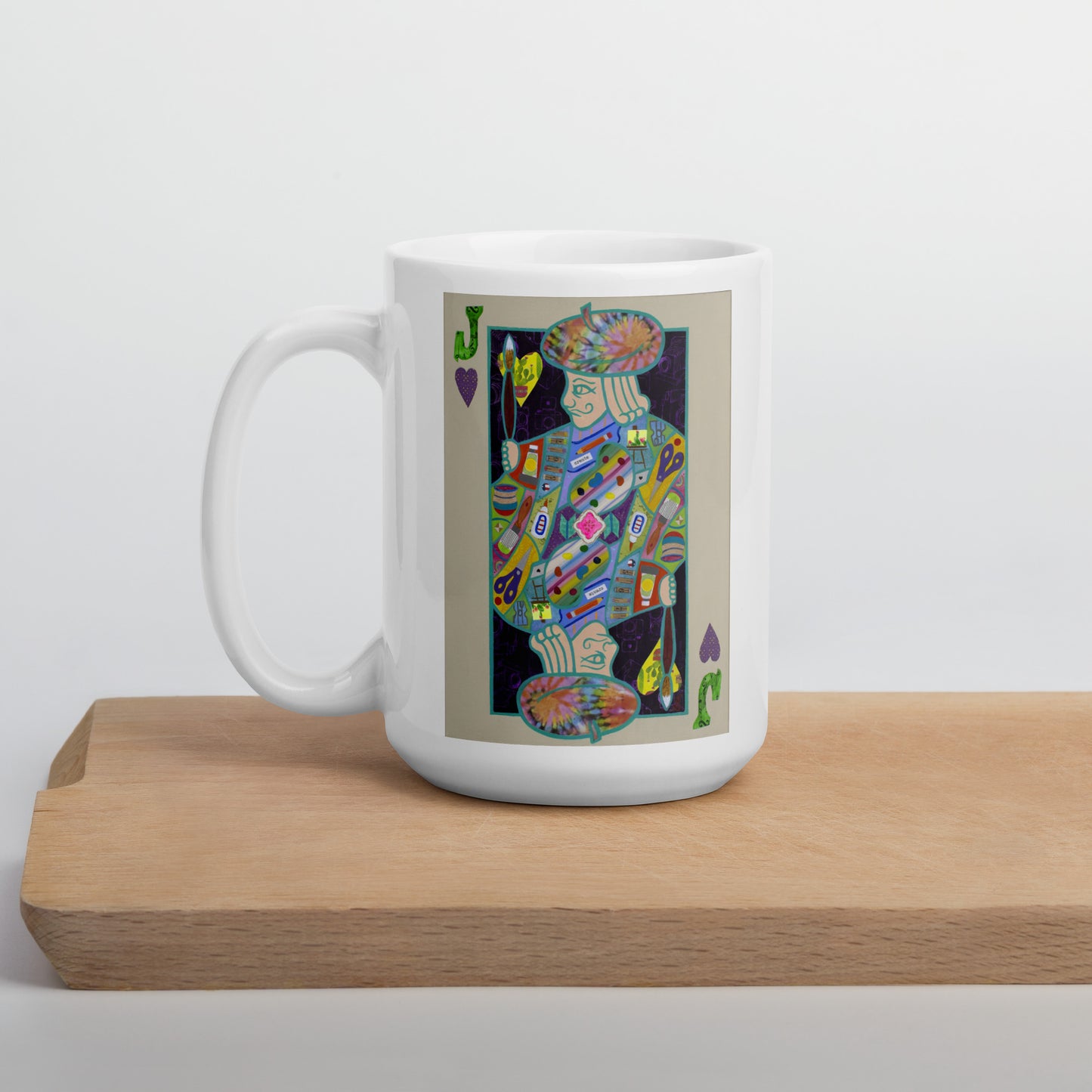 Jack of Hearts by Suzanne Villella | White glossy mug