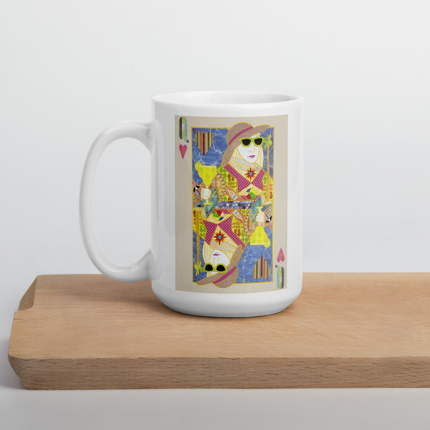 Queen of Hearts by Suzanne Villella | White glossy mug