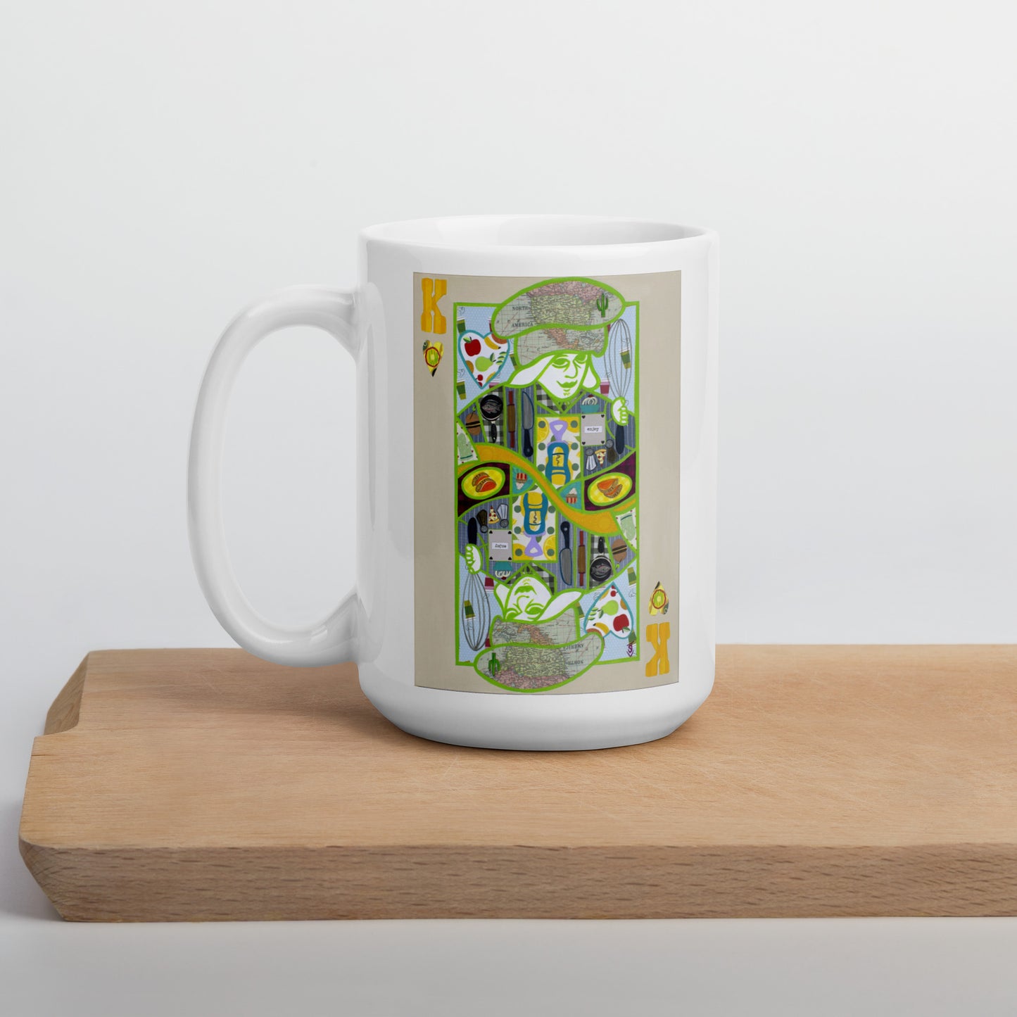 King of Hearts by Suzanne Villella | White glossy mug