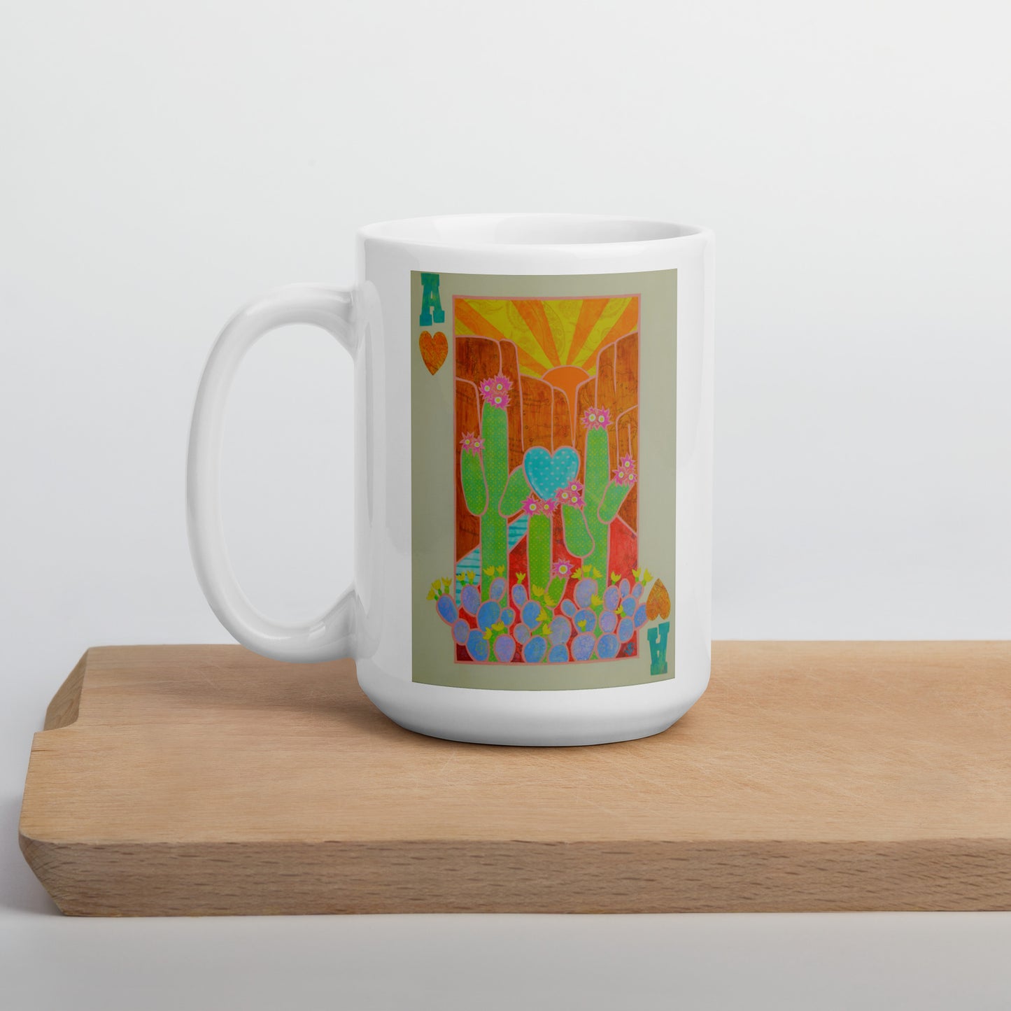 Ace of Hearts by Suzanne Villella | White glossy mug