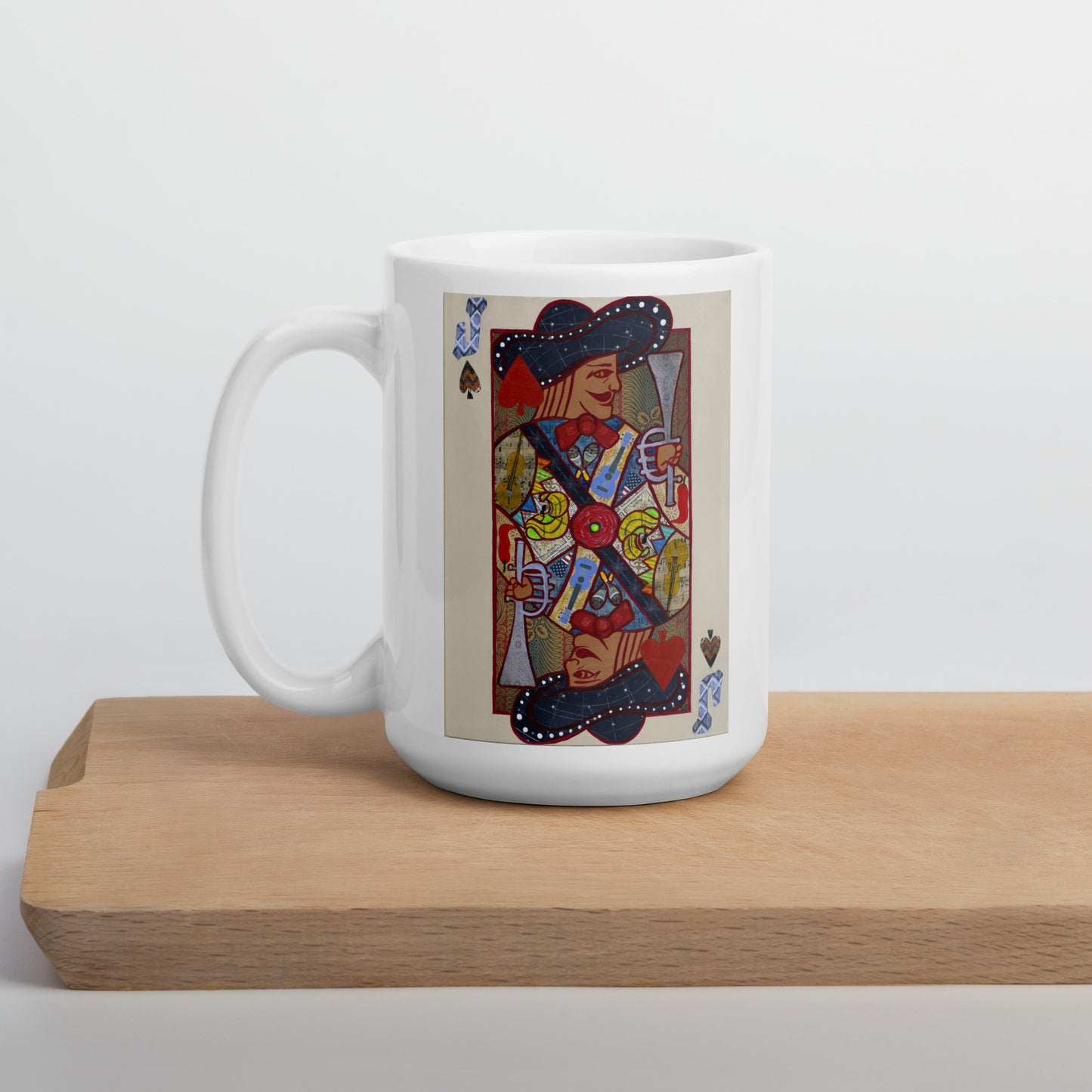 Jack of Spades by Suzanne Villella | White glossy mug