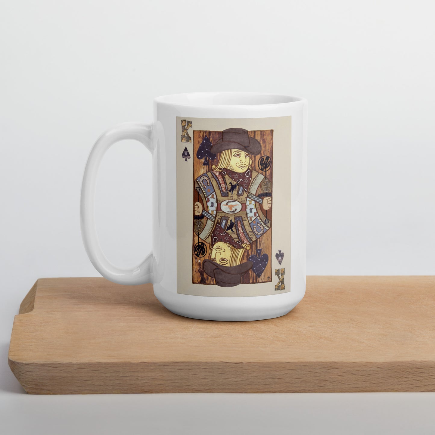 King of Spades by Suzanne Villella | White glossy mug