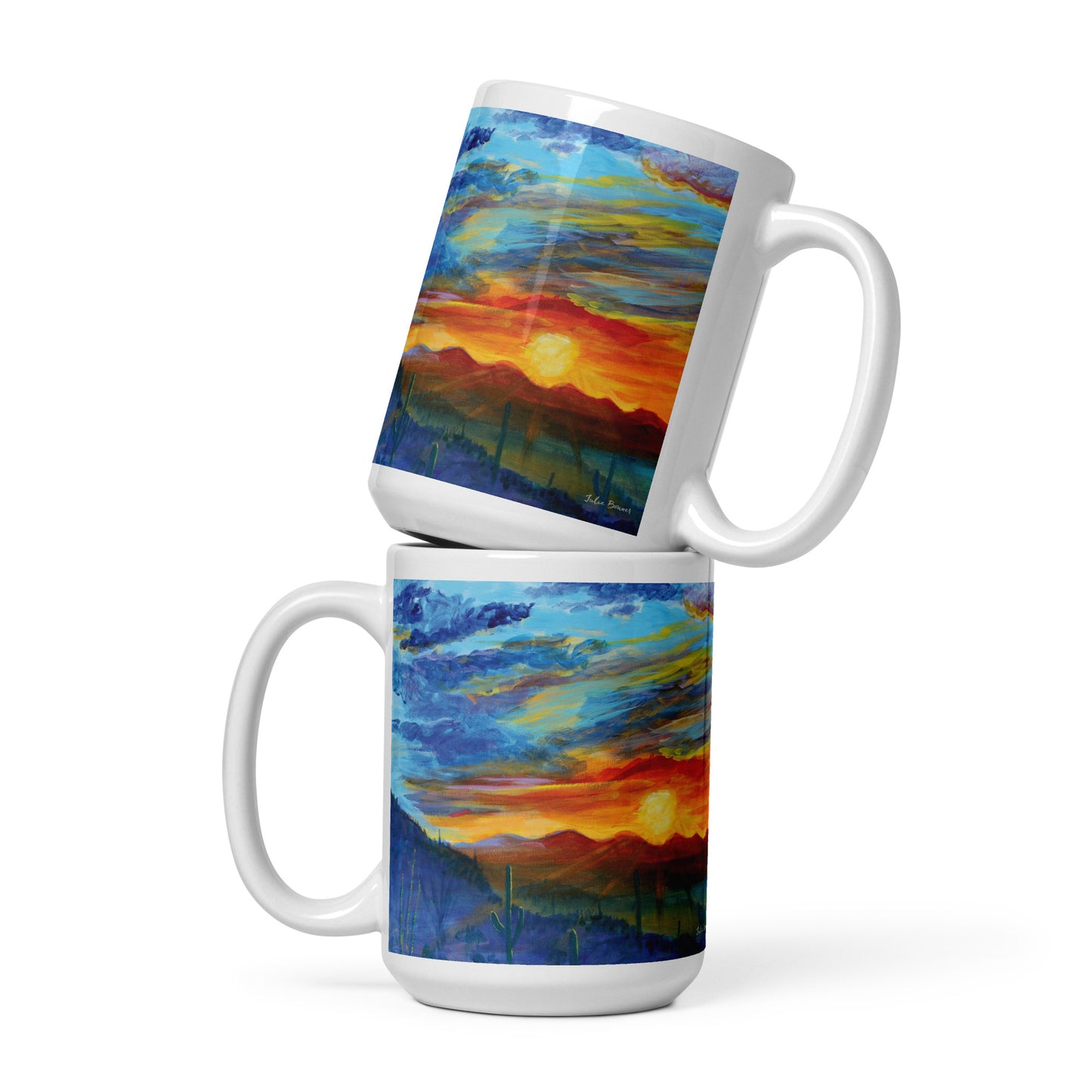 Tucson Evening by Julie Bonner | White glossy mug