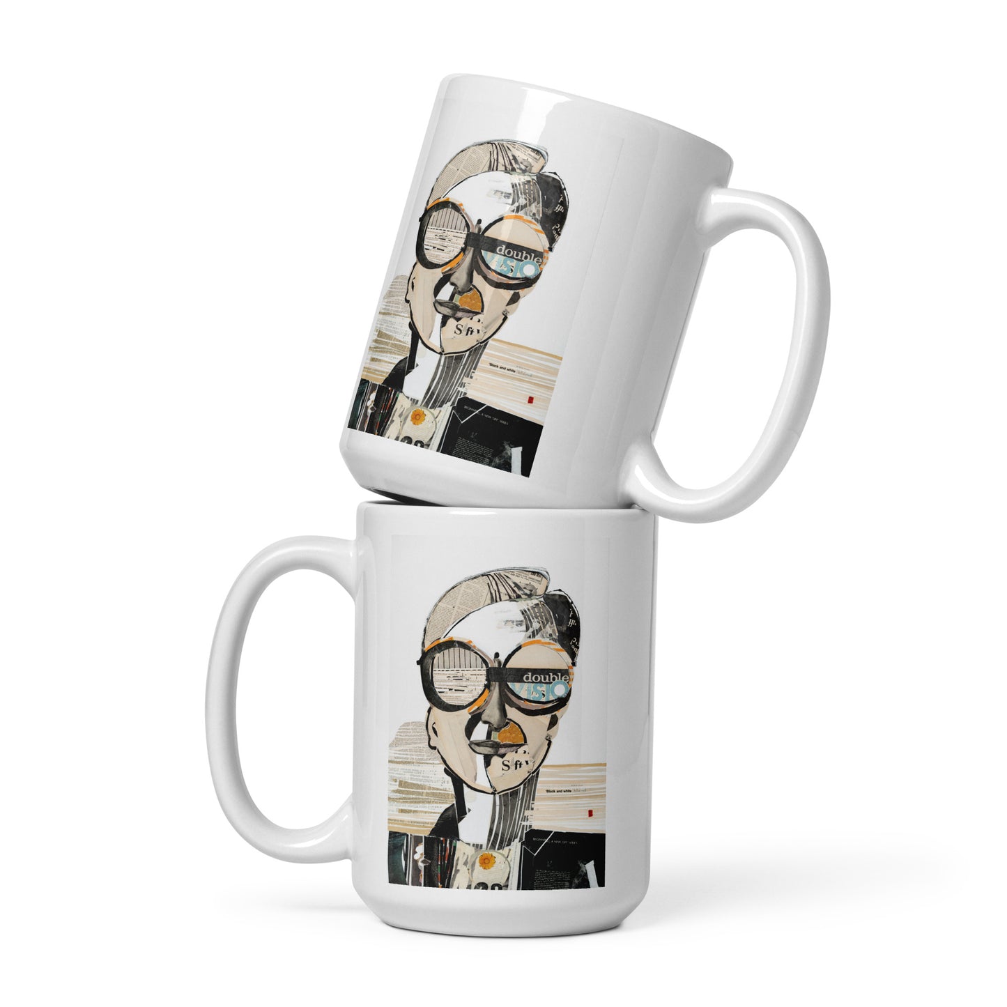 Double Vision by Amy Bumpus | White glossy mug