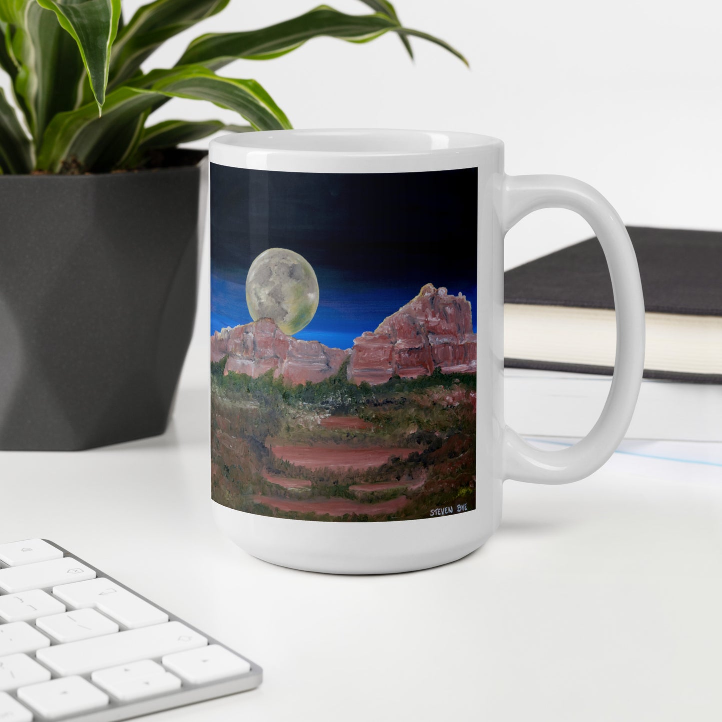 Supermoon by Steven Bye | White glossy mug