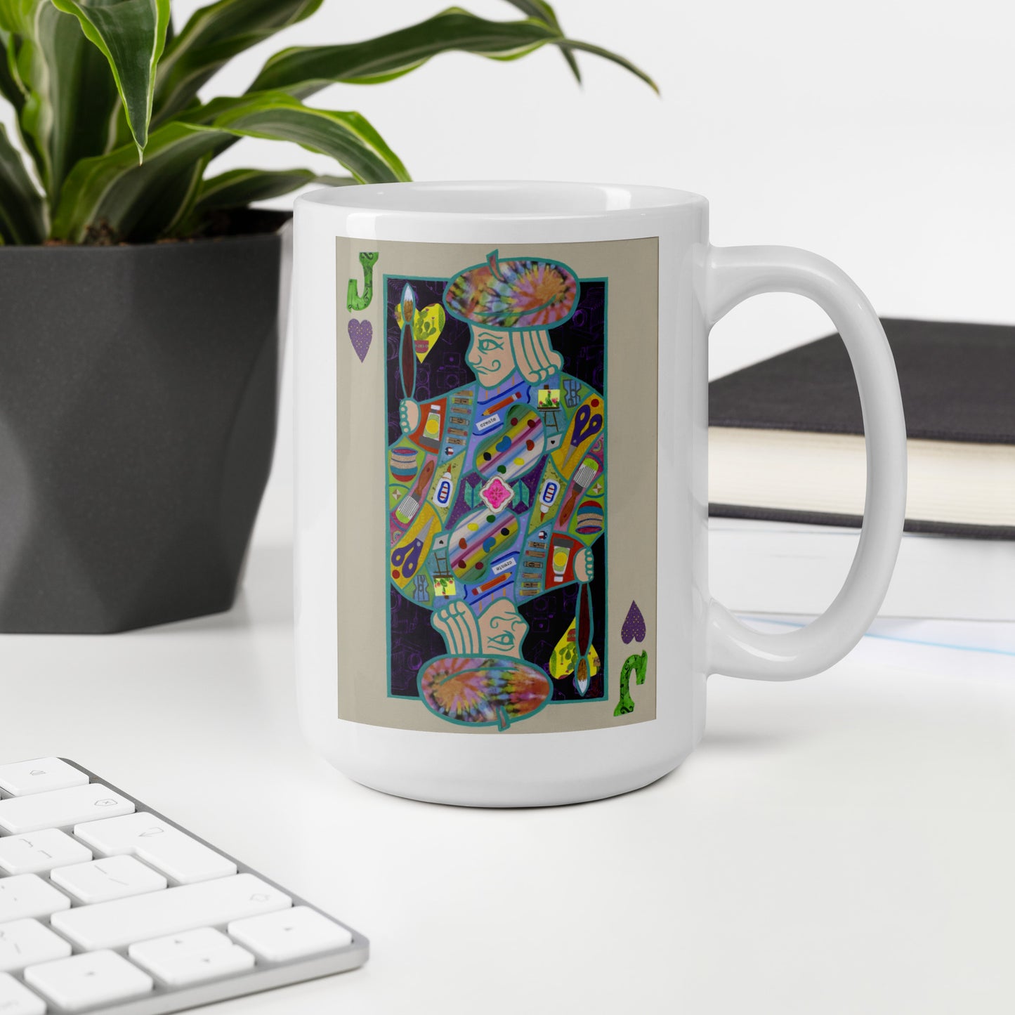 Jack of Hearts by Suzanne Villella | White glossy mug