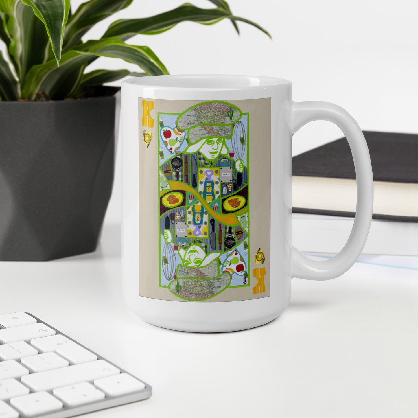 King of Hearts by Suzanne Villella | White glossy mug