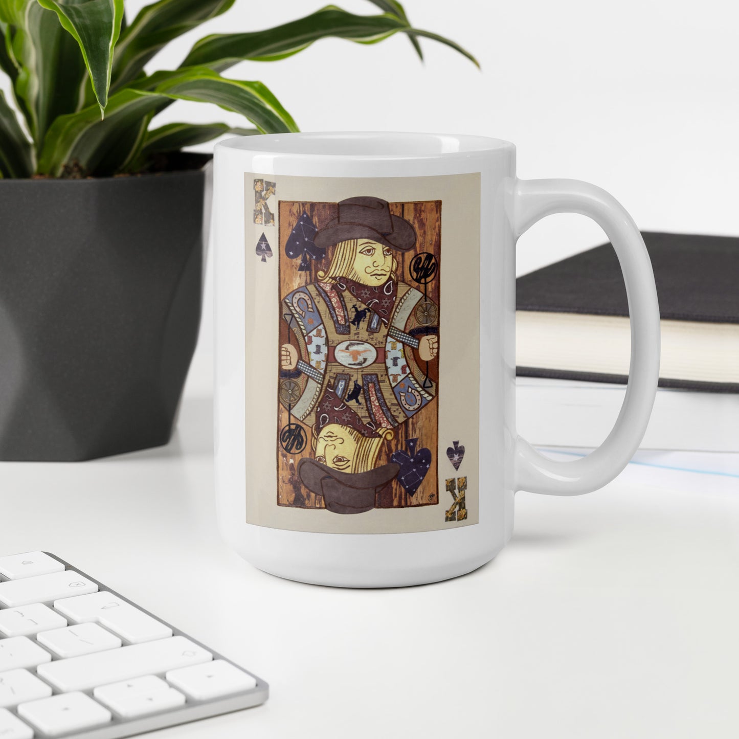 King of Spades by Suzanne Villella | White glossy mug