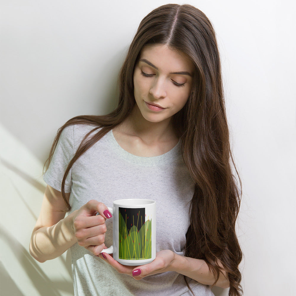 Cloud Garden by Damon Leverett | White glossy mug