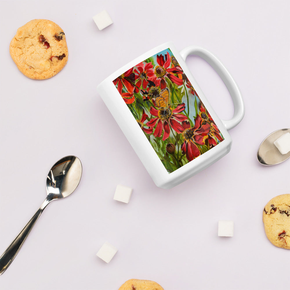 The Morning Garden by Andrea Rodriguez | White glossy mug