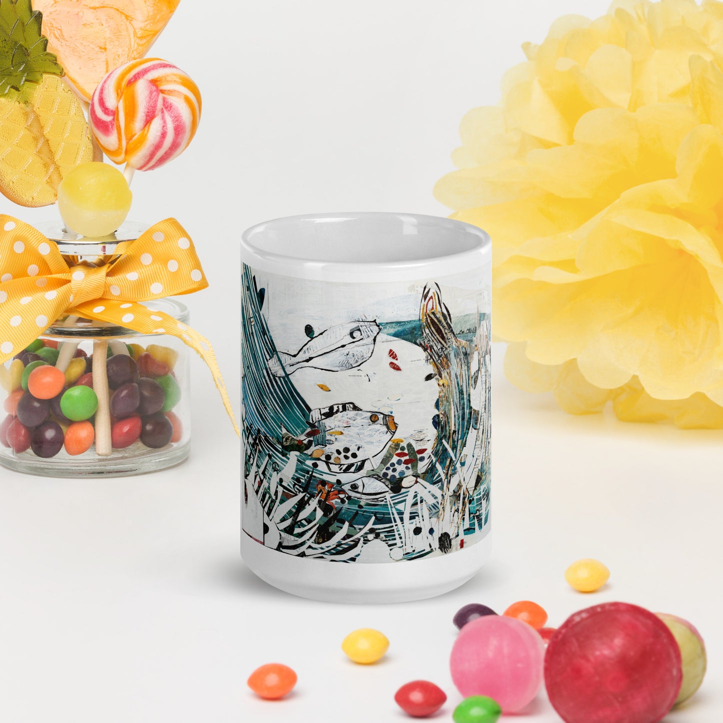 Seas Trees by Amy Bumpus | White glossy mug