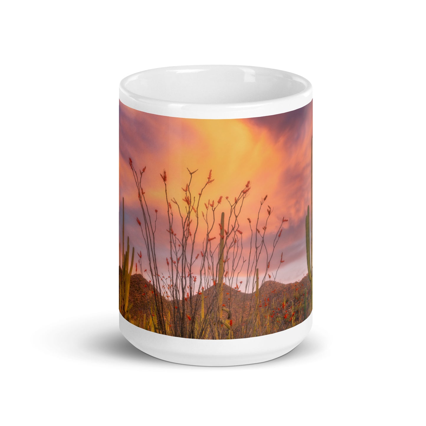 Tucson Mountain Park Sunset by Sean Parker Photography | White glossy mug