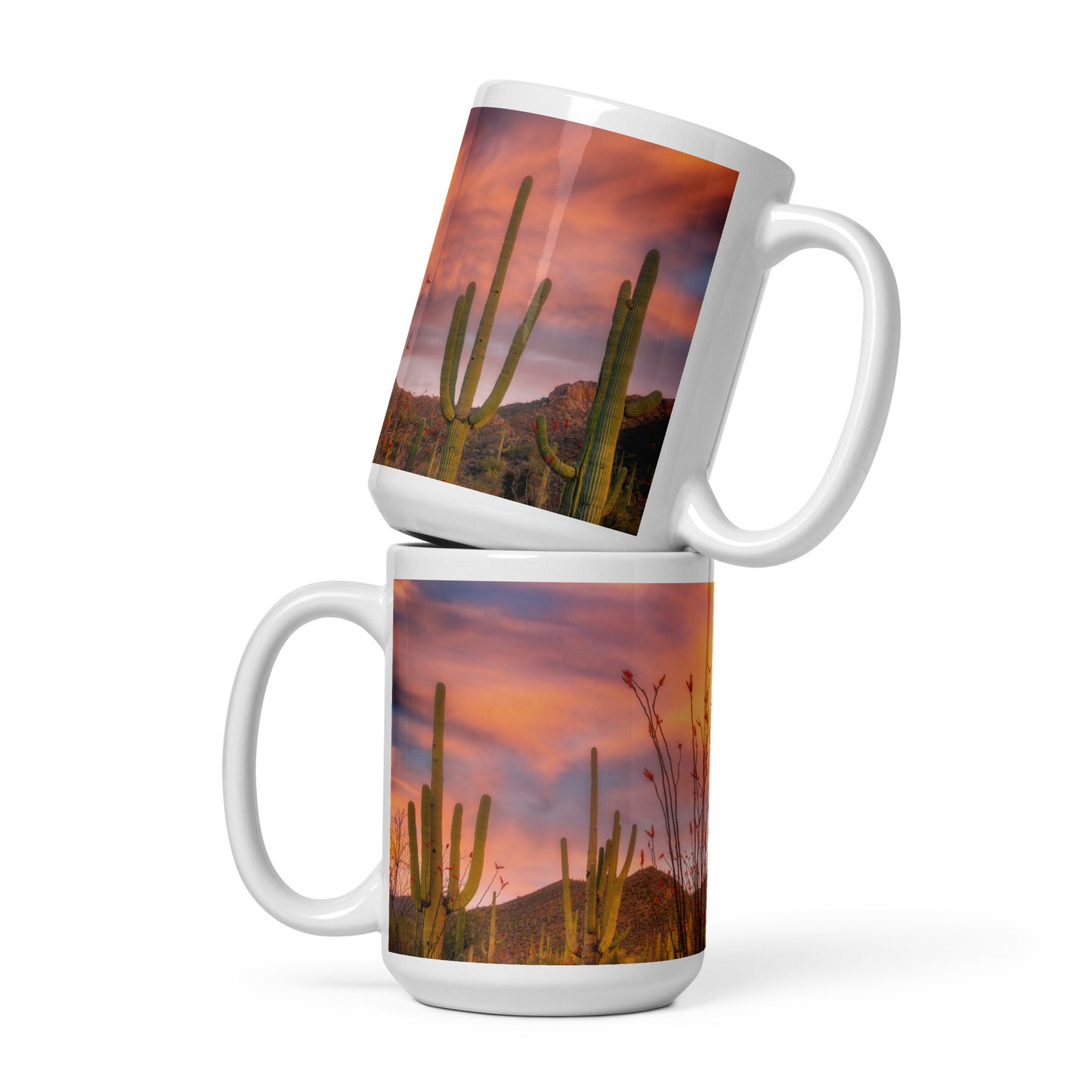 Tucson Mountain Park Sunset by Sean Parker Photography | White glossy mug