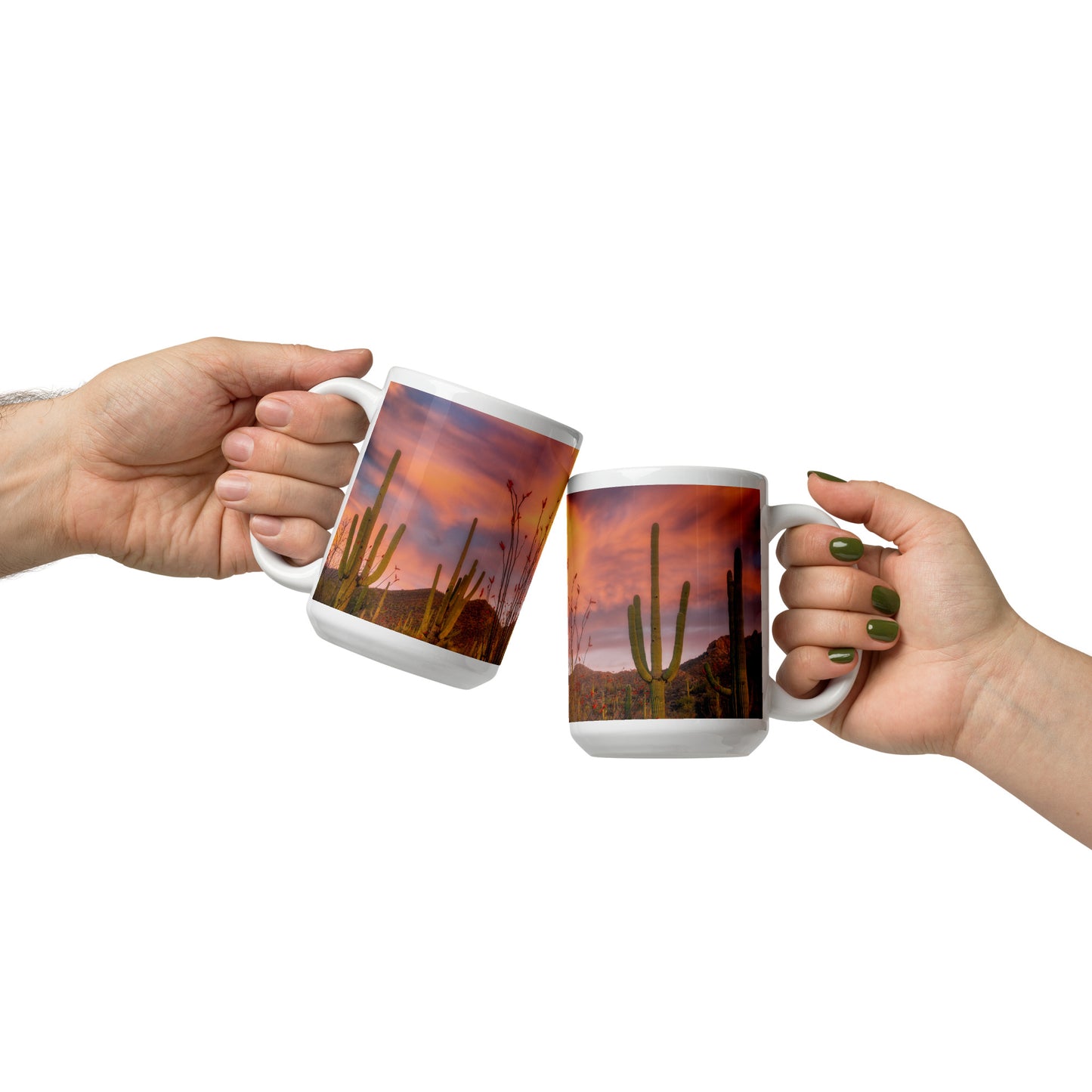 Tucson Mountain Park Sunset by Sean Parker Photography | White glossy mug