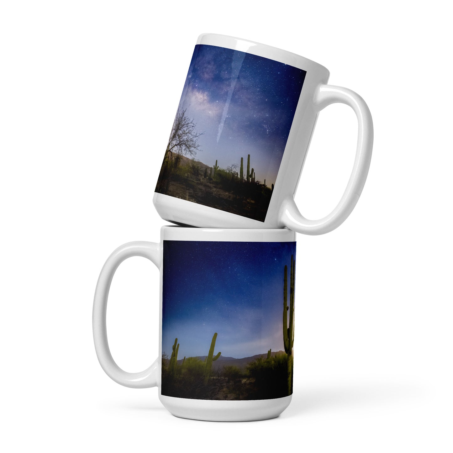 Milkyway Moonrise by Sean Parker Photography | White glossy mug