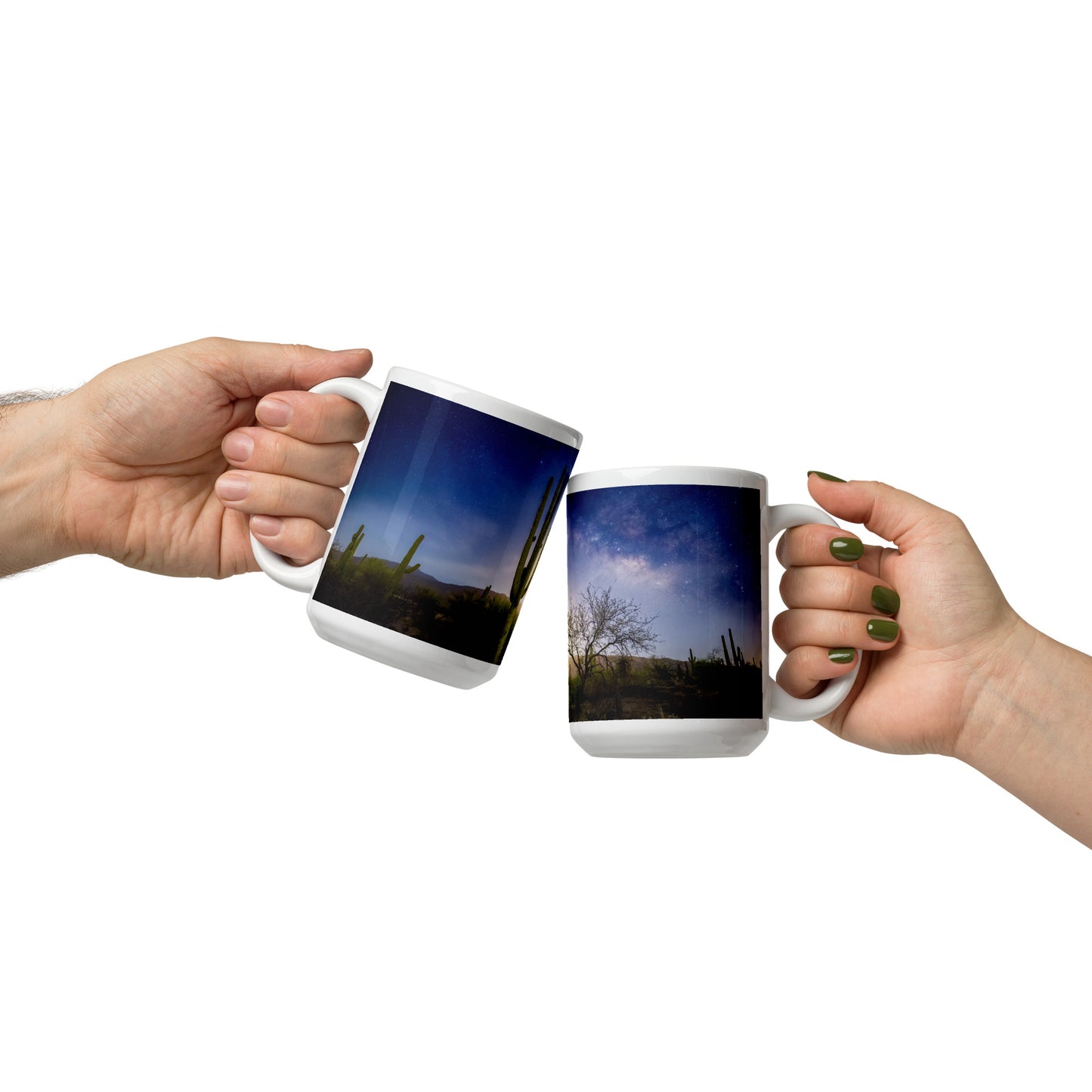 Milkyway Moonrise by Sean Parker Photography | White glossy mug