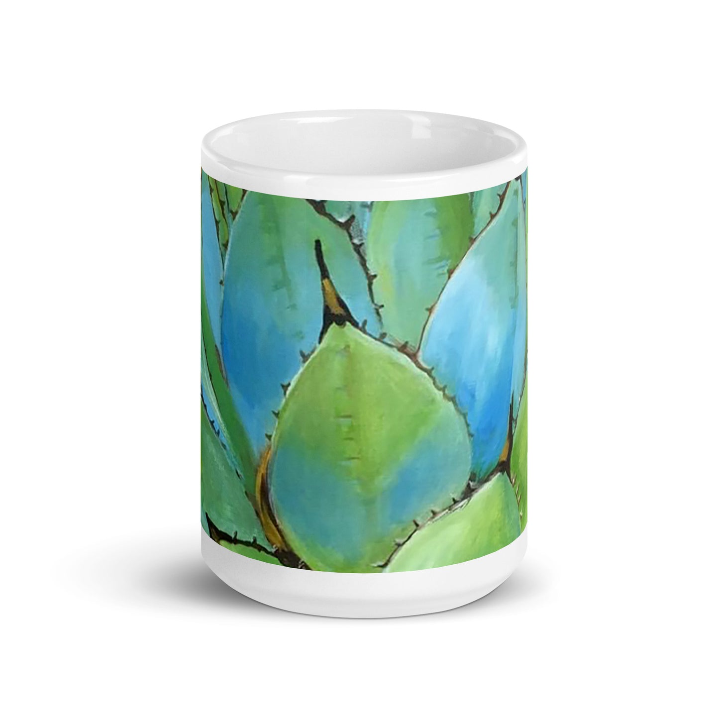 Blue Agave by Andrea Rodriguez | White glossy mug