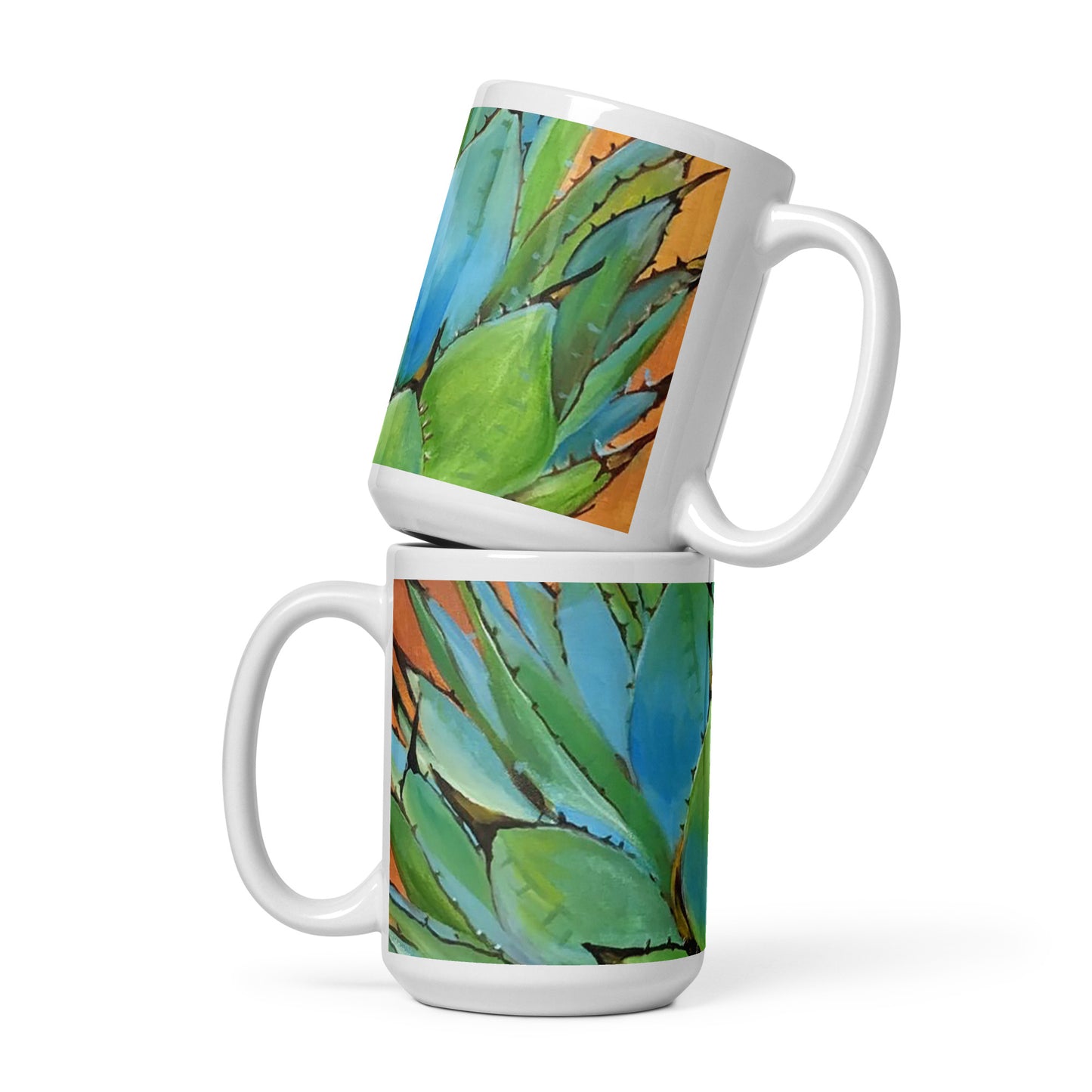 Blue Agave by Andrea Rodriguez | White glossy mug