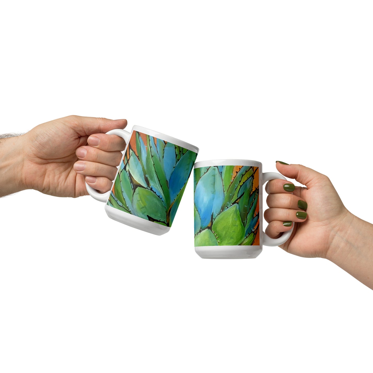 Blue Agave by Andrea Rodriguez | White glossy mug