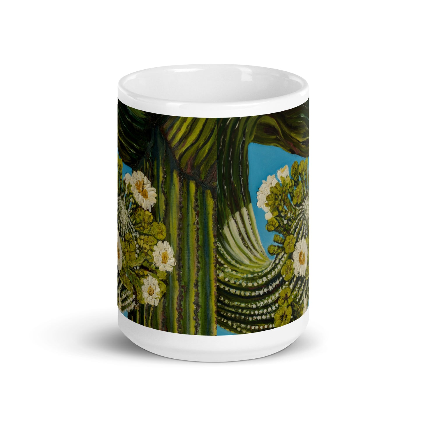 Twisted Saguaro by Andrea Rodriguez | White glossy mug