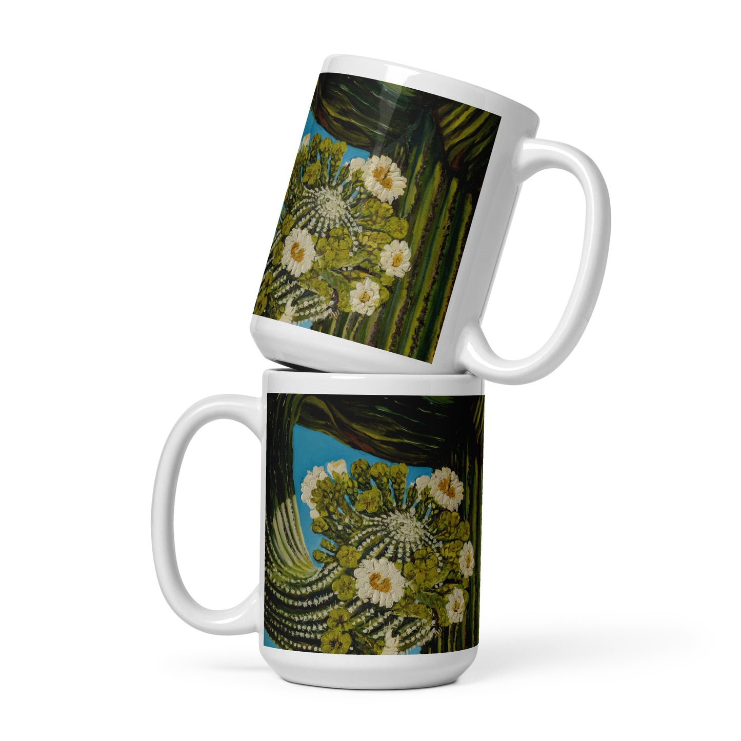 Twisted Saguaro by Andrea Rodriguez | White glossy mug