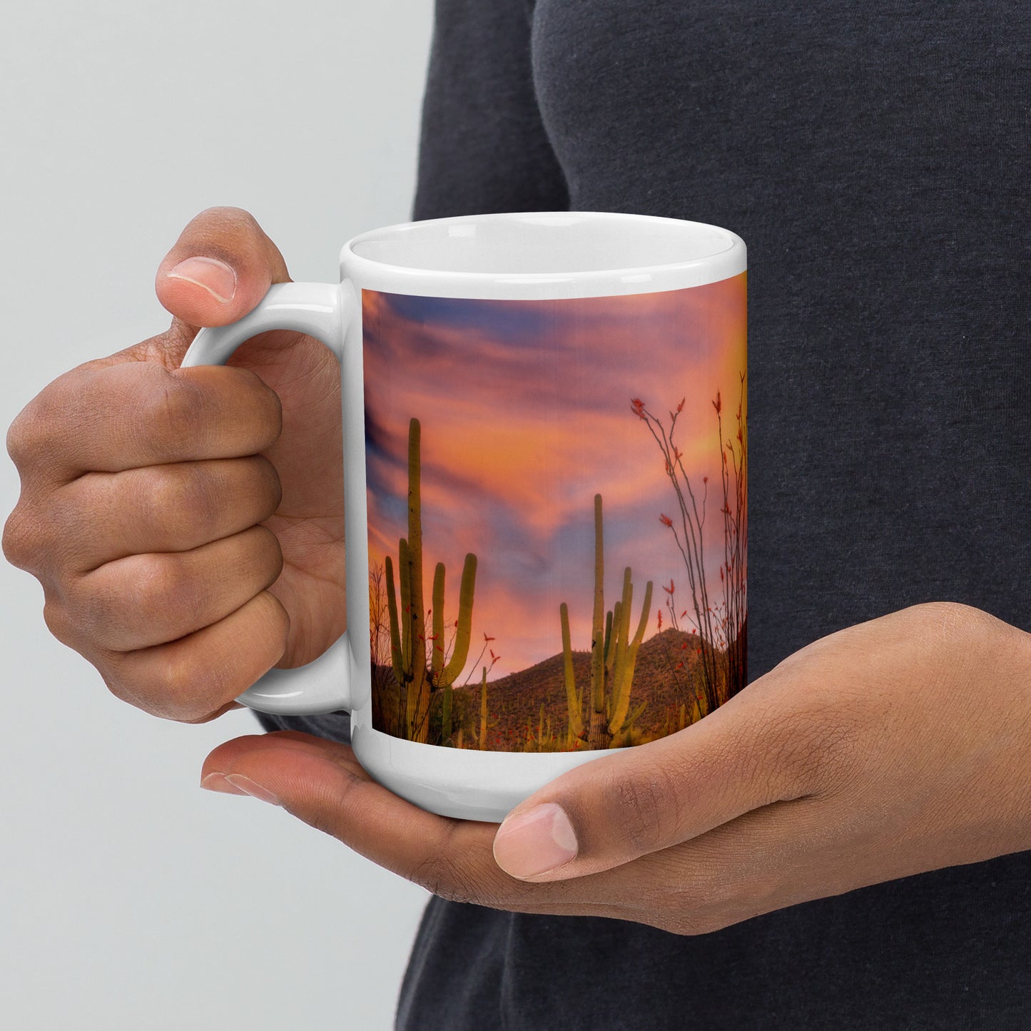 Tucson Mountain Park Sunset by Sean Parker Photography | White glossy mug