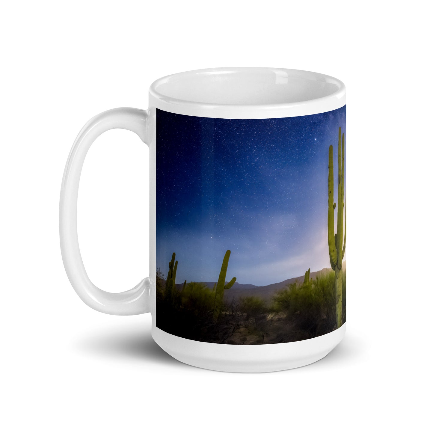 Milkyway Moonrise by Sean Parker Photography | White glossy mug