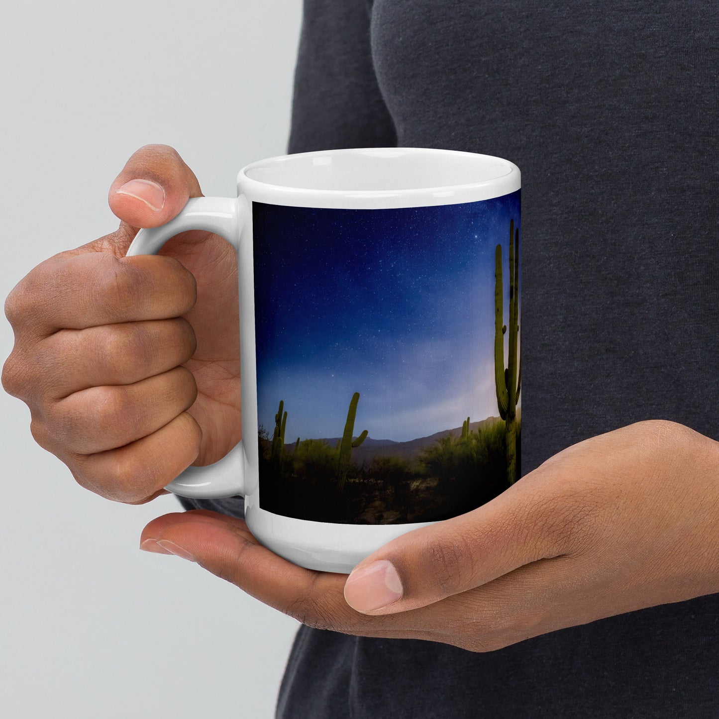 Milkyway Moonrise by Sean Parker Photography | White glossy mug