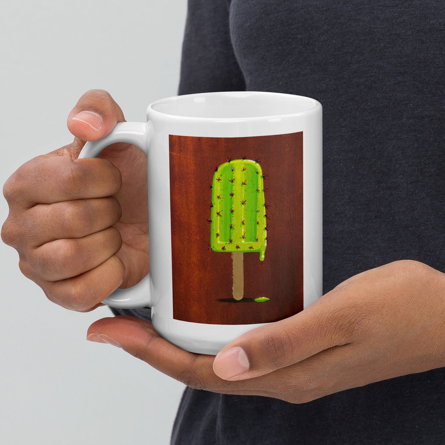 Prickly Pop by Ignacio Garcia | White glossy mug