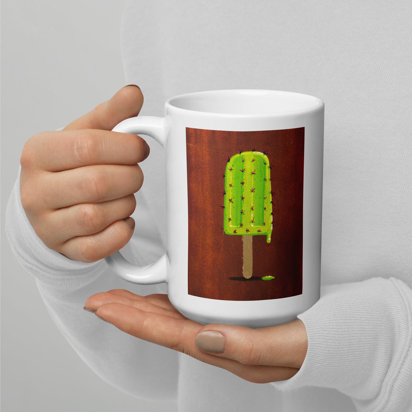 Prickly Pop by Ignacio Garcia | White glossy mug