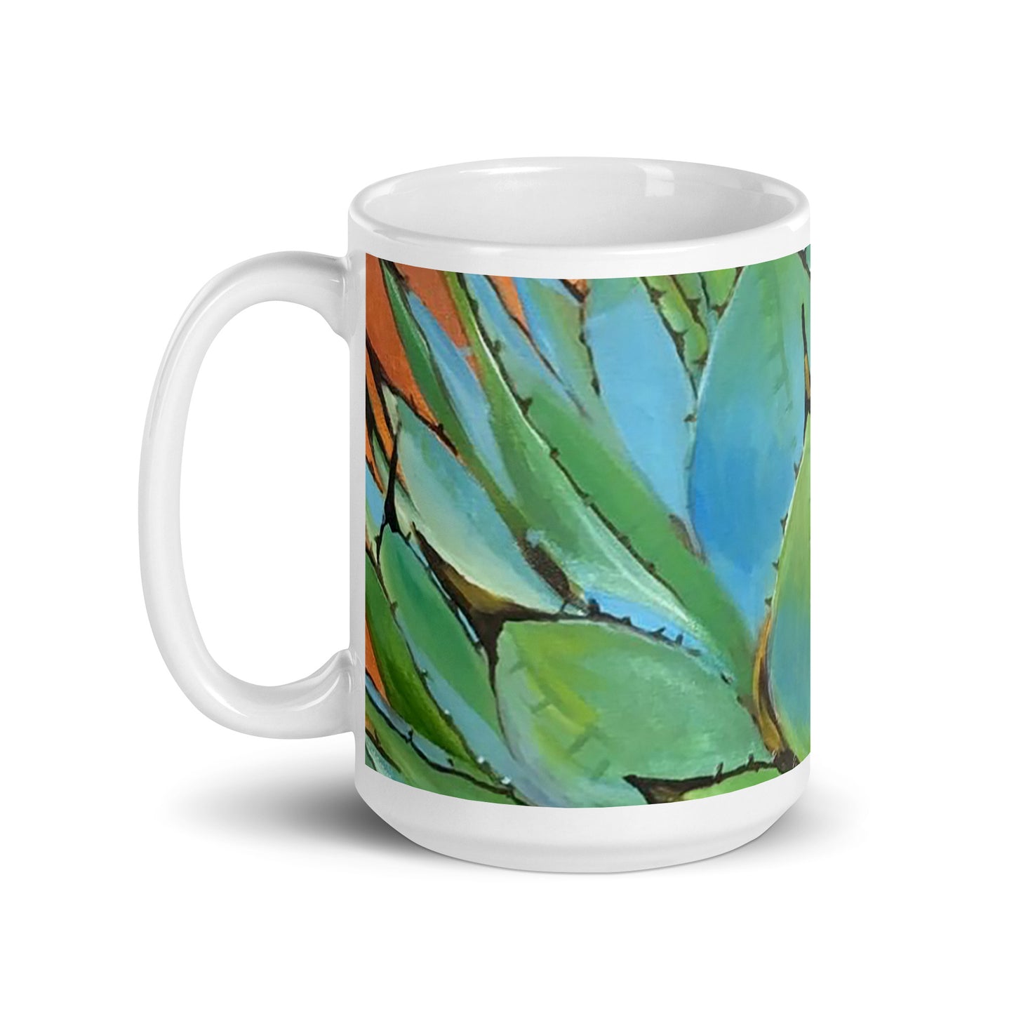 Blue Agave by Andrea Rodriguez | White glossy mug