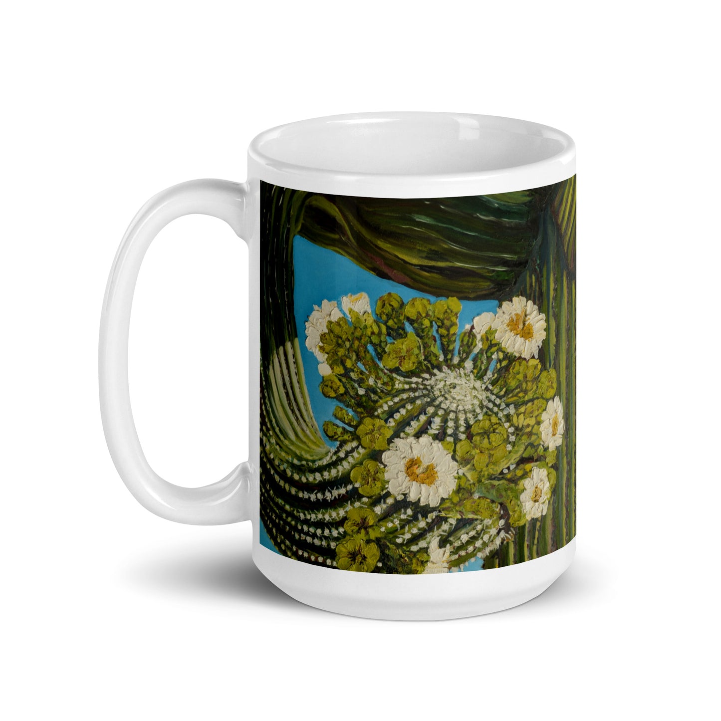 Twisted Saguaro by Andrea Rodriguez | White glossy mug