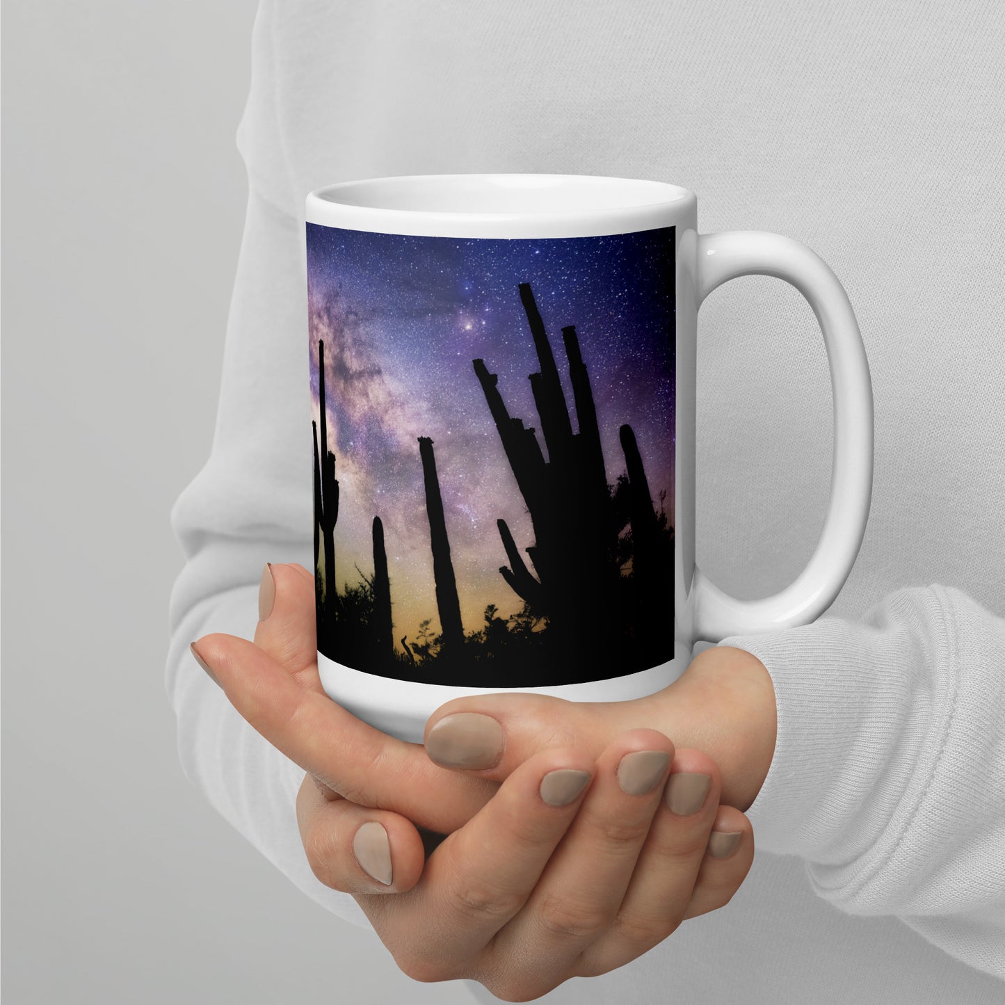 Saguaro Starlight by Sean Parker Photography | White glossy mug