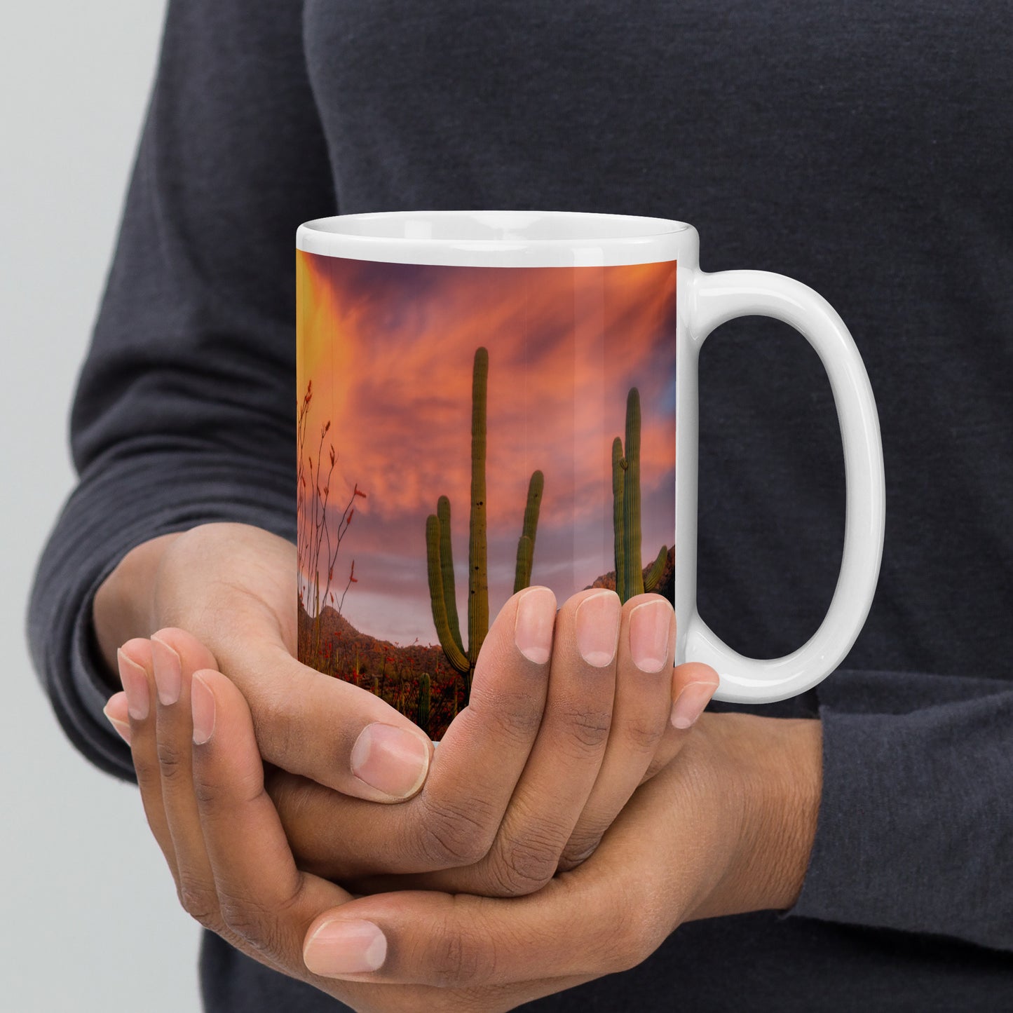 Tucson Mountain Park Sunset by Sean Parker Photography | White glossy mug