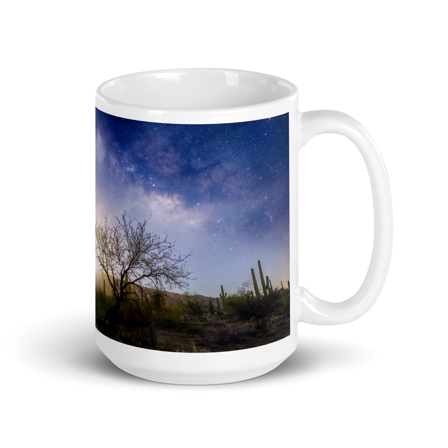 Milkyway Moonrise by Sean Parker Photography | White glossy mug