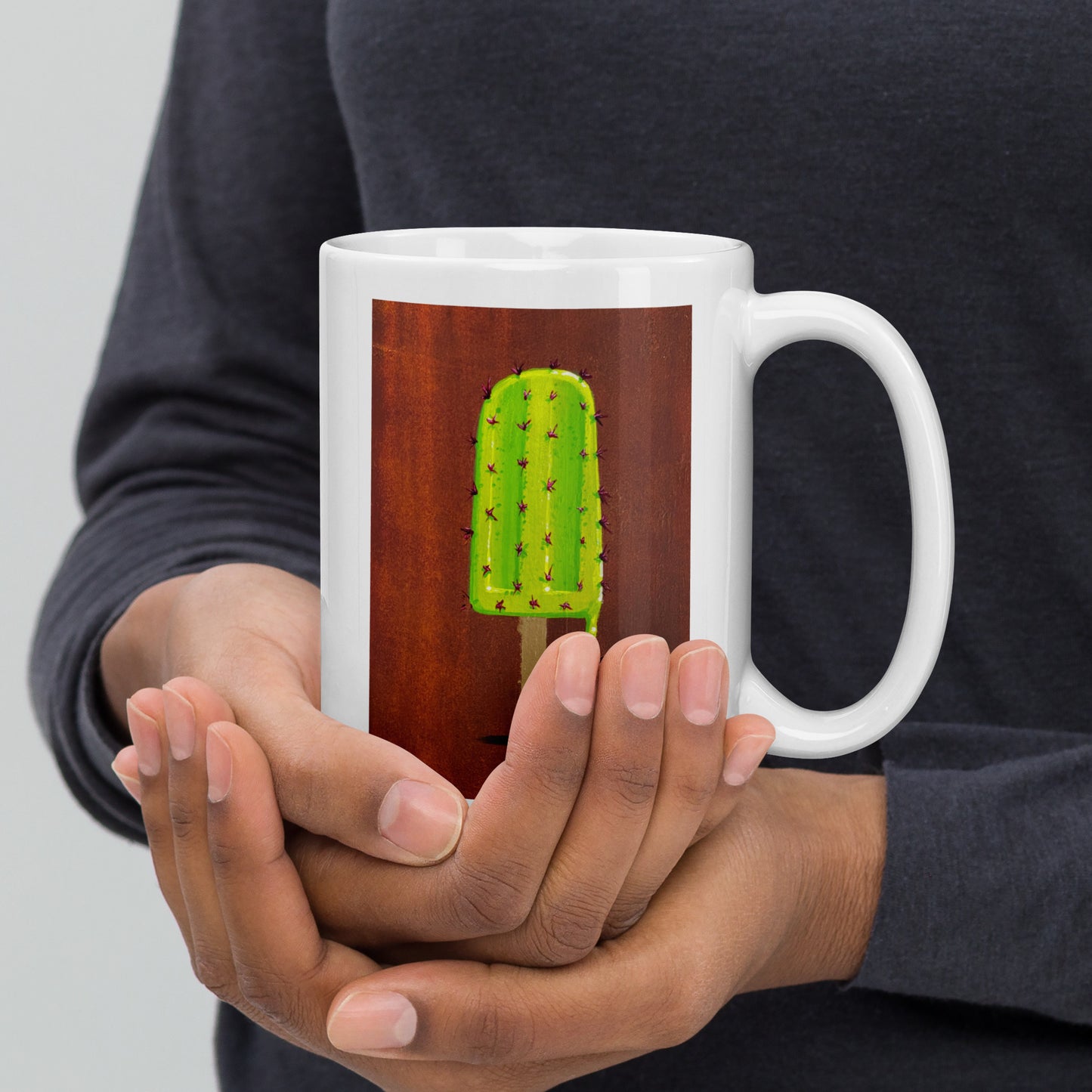 Prickly Pop by Ignacio Garcia | White glossy mug