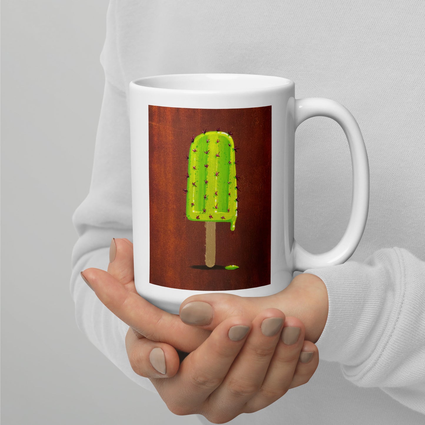 Prickly Pop by Ignacio Garcia | White glossy mug