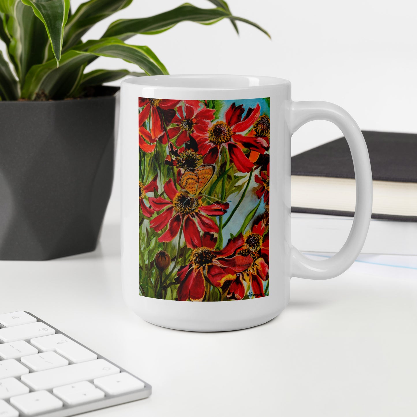 The Morning Garden by Andrea Rodriguez | White glossy mug