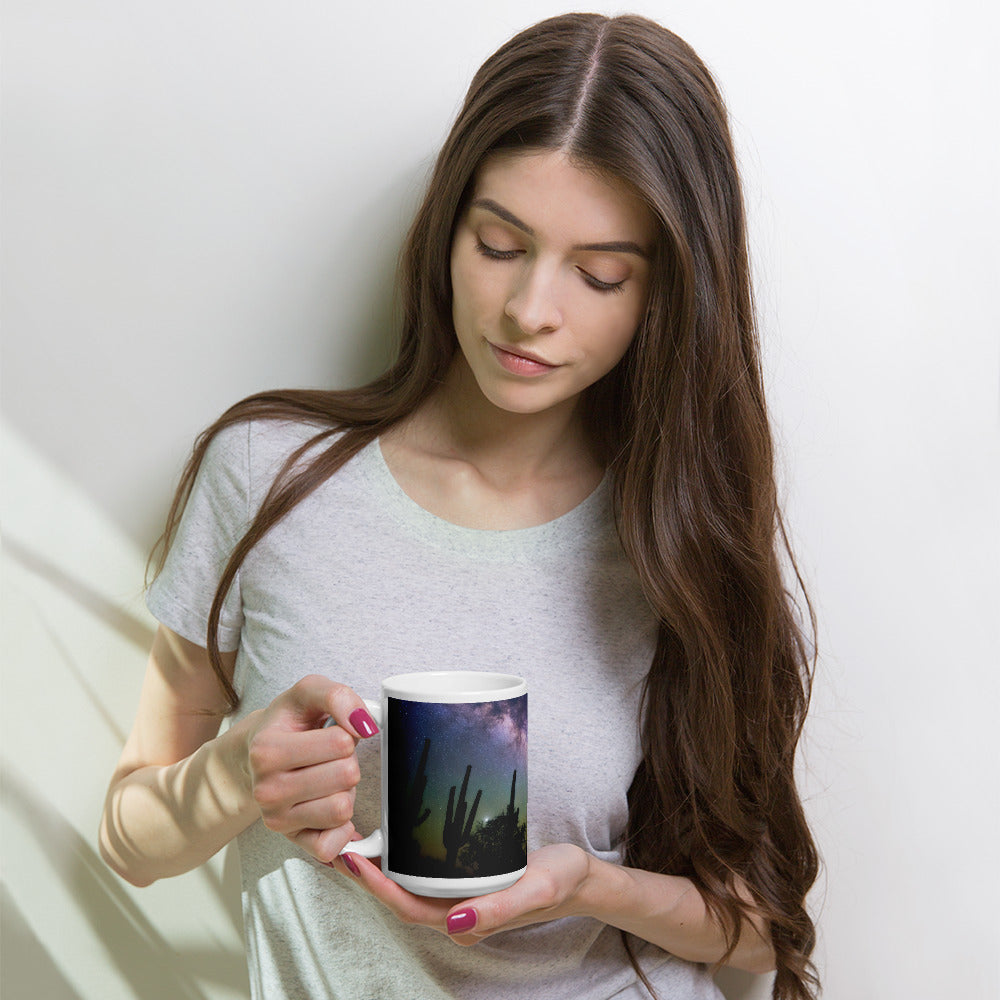 Saguaro Starlight by Sean Parker Photography | White glossy mug