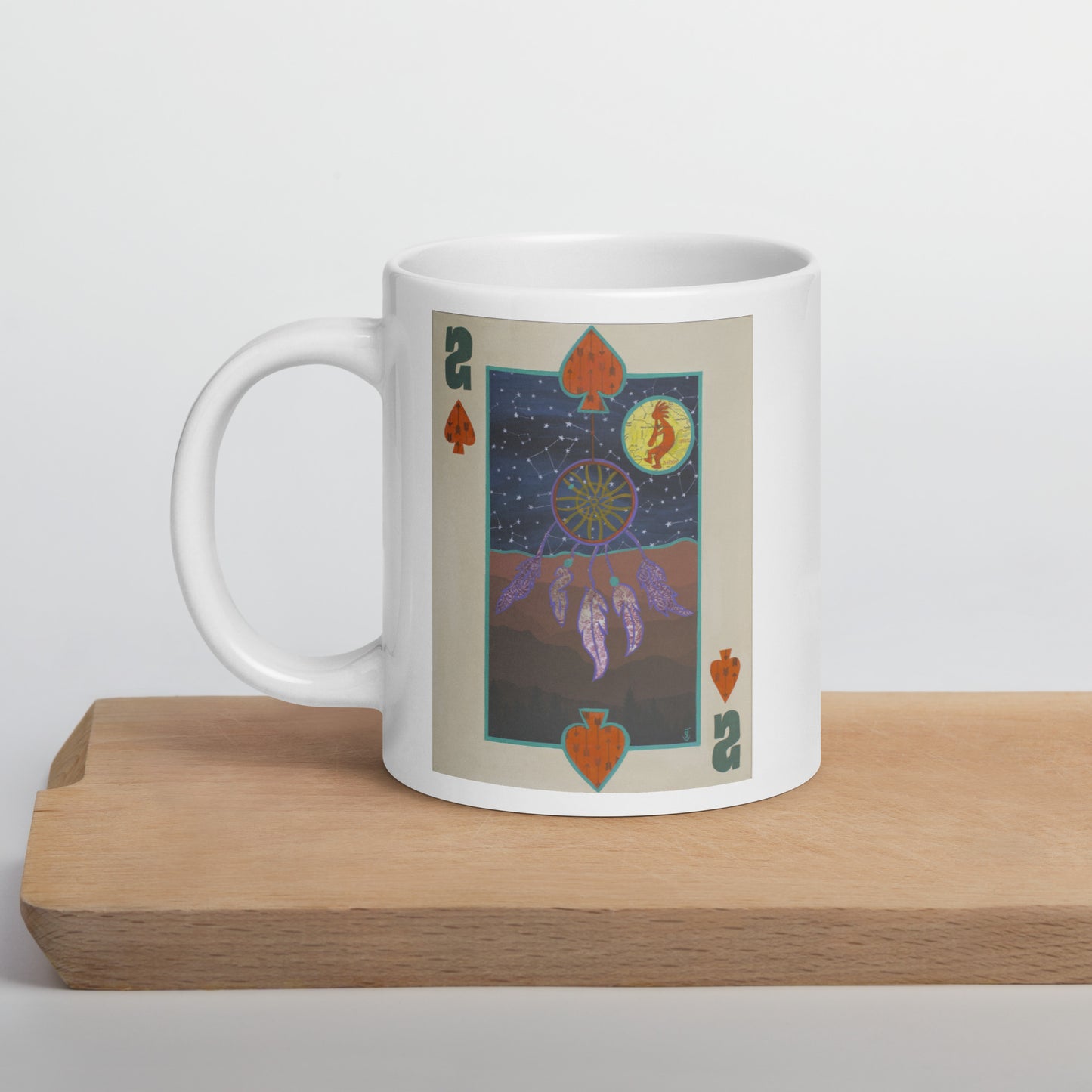 Two of Spades by Suzanne Villella | White glossy mug