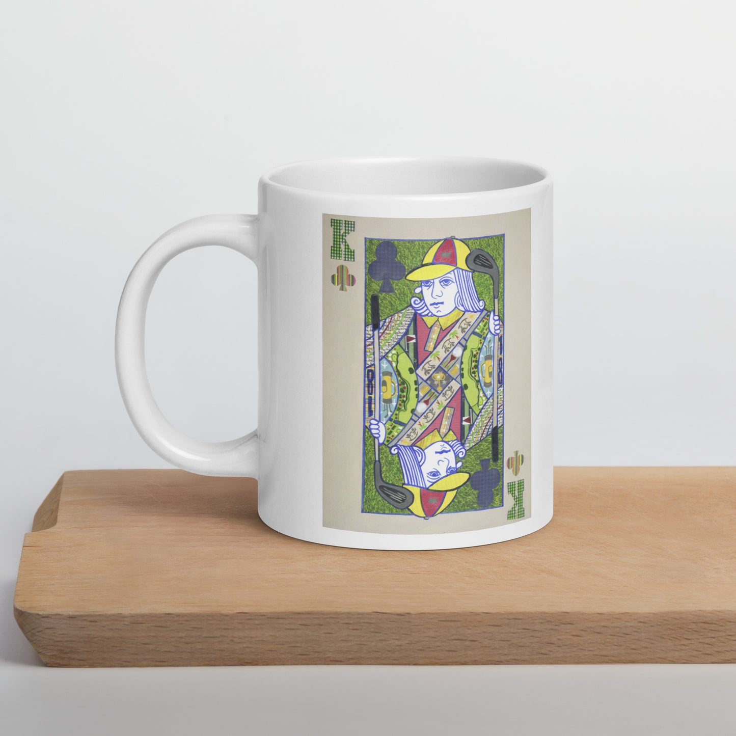 King of Clubs by Suzanne Villella | White glossy mug