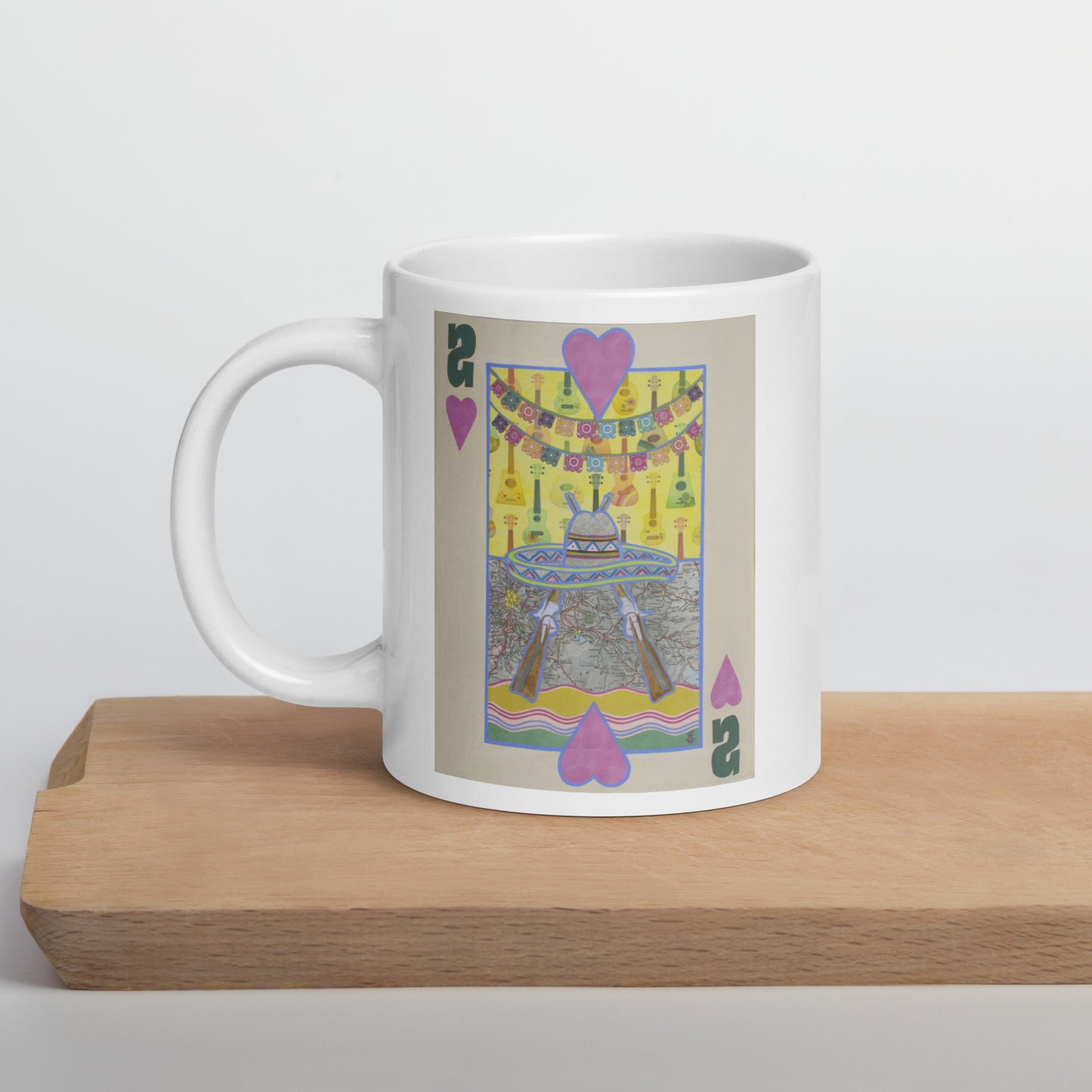 Two of Hearts by Suzanne Villella | White glossy mug