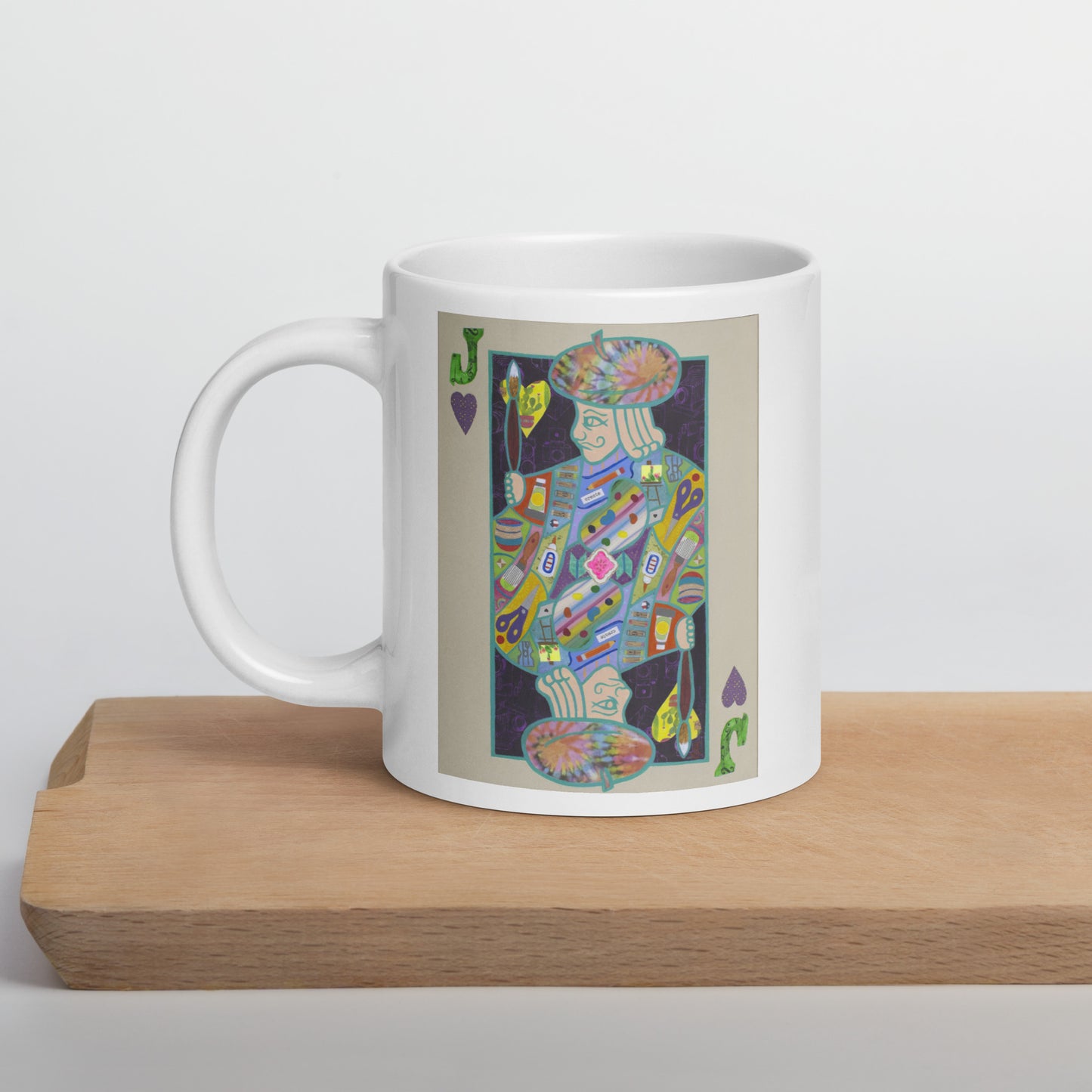 Jack of Hearts by Suzanne Villella | White glossy mug