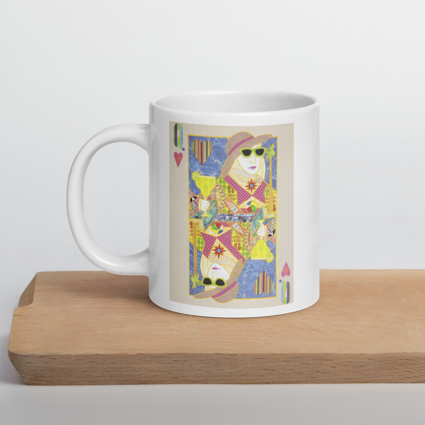 Queen of Hearts by Suzanne Villella | White glossy mug