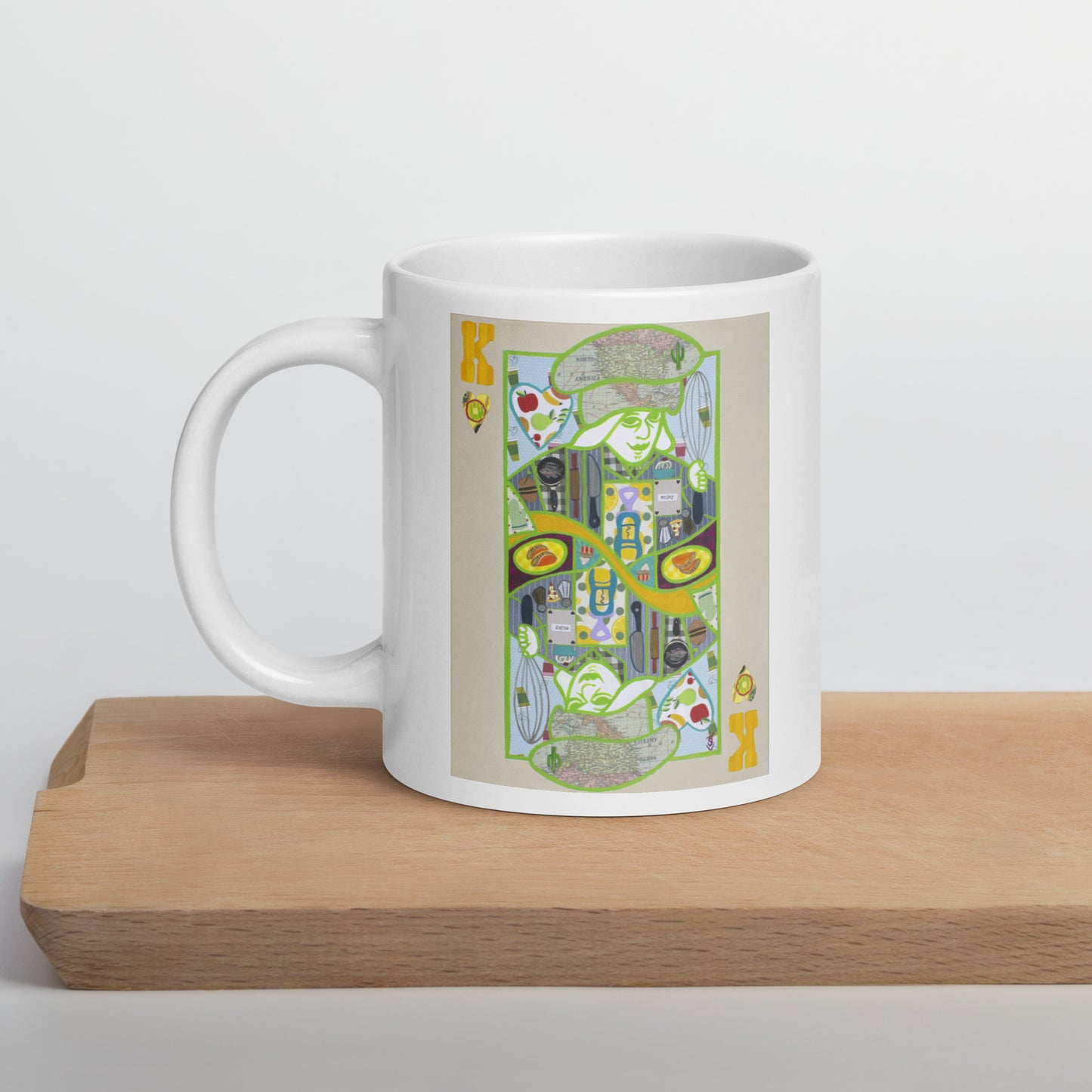 King of Hearts by Suzanne Villella | White glossy mug