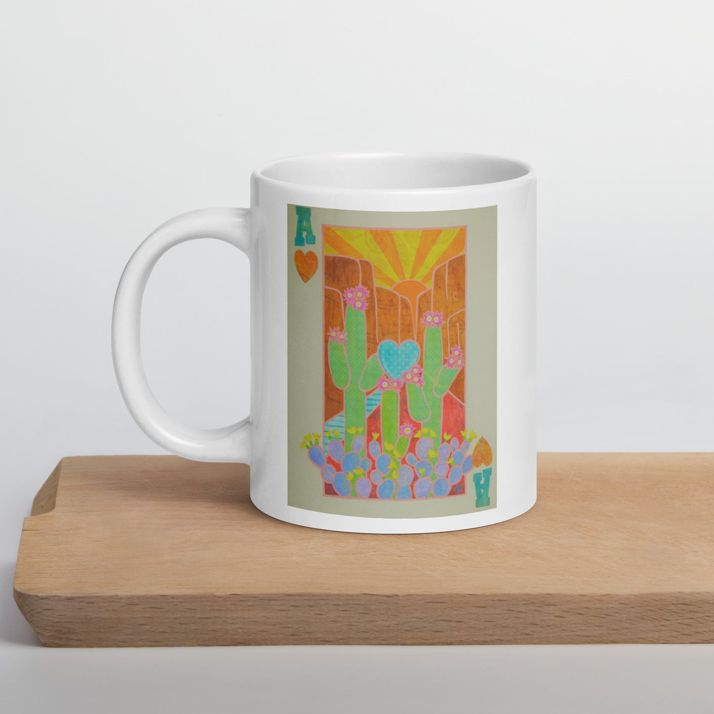 Ace of Hearts by Suzanne Villella | White glossy mug