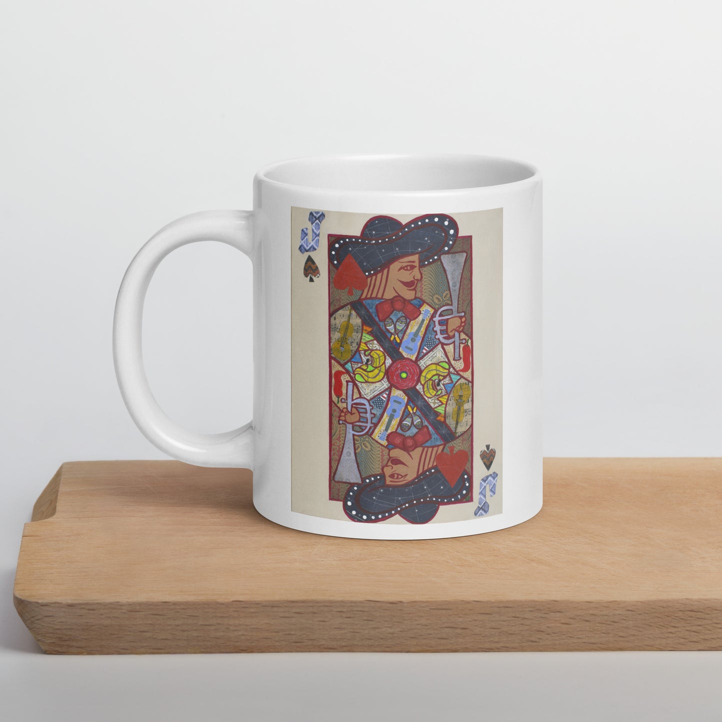 Jack of Spades by Suzanne Villella | White glossy mug