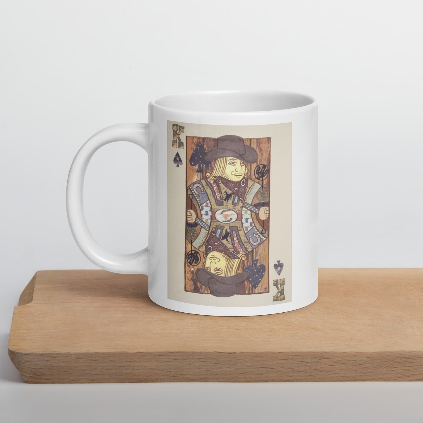 King of Spades by Suzanne Villella | White glossy mug